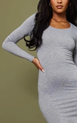 Tall Grey Marl Long Sleeve Maxi Dress -US Dresses Sales Store 7e6a2709d4b3e9cd5f329a5fbecb77a3b3ae654a cnd0654 4