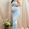 Maternity Baby Blue High Neck Satin Maxi Dress -US Dresses Sales Store 7eb047bf78997bd296f4d5c598a24d264ebaf643 cnd3229 1