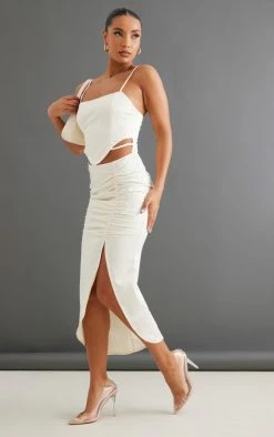 Cream Satin Corset Ruched Skirt Strappy Midaxi Dress 9 Cream Satin Corset Ruched Skirt Strappy Midaxi Dress -US Dresses Sales Store 7f277be290ef473d6c3bc1a636cfe208d31d25ec cnc7734 3