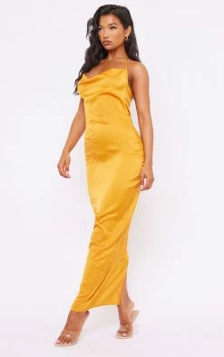 Tangerine Satin Floral Embroidered Cowl Neck Maxi Dress -US Dresses Sales Store 7f2c745b71bd4a87dfd5c238907c4d00d2797c67 cnd7527 3