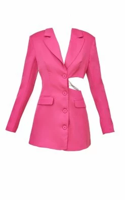 Hot Pink Side Cut Out Diamante Strap Detail Blazer Dress -US Dresses Sales Store 7f71ce8081e3b68bc35fafc4a760e815a9b59349 cnb9243 5