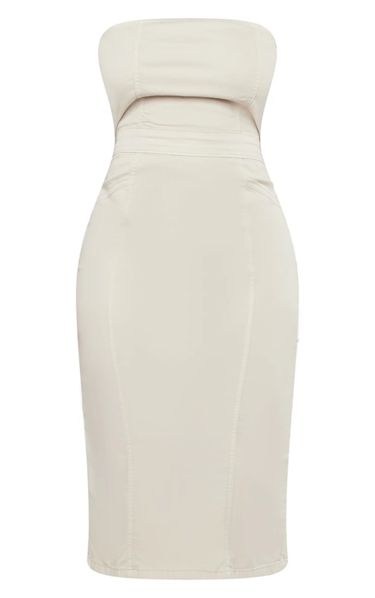 Shape Stone Contrast Denim Midi Dress 7 Shape Stone Contrast Denim Midi Dress - Image 5