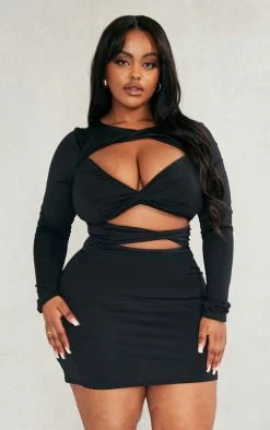 Plus Black Longsleeve Cut Out Bodycon Dress -US Dresses Sales Store 81d2d487f3713d5f6551b4928ce86f1619edfadb cnd4986 3