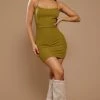 Petite Olive Ribbed Lace Up Back Bodycon Dress -US Dresses Sales Store 83010358f074b0ff74a5ed61383f1ef1f4104f4e cnd4339 1