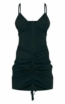 Black Textured Boning Detail Underwired Ruched Bodycon Dress -US Dresses Sales Store 83a2f7b313026ecd0a94b44d888f46ac736119cf cnd7683 5