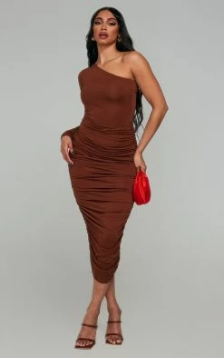 Chocolate Slinky One Shoulder Ruched Midi Dress 9 Chocolate Slinky One Shoulder Ruched Midi Dress -US Dresses Sales Store 83b9651f93c2adee88a77ffa5002a79758498c46 cnc3061 3