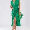 Emerald Green Satin Plunge Draped Skirt Midi Dress -US Dresses Sales Store 83fc3e750890df689958af5eb8894e91bc927044 cnb8712 1