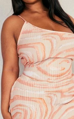 Plus Peach Zebra Plisse One Shoulder Midi Dress -US Dresses Sales Store 84103e2467a555cad5f2f1c2dbd5bfbe2ecb90ed cnd9047 4