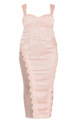 Plus Dusty Pink Lace Trim Corset Midi Dress -US Dresses Sales Store 857d9aed2af3d15dc028295bf8a0ce4f49c233d8 cne0738 5