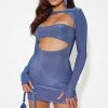 Blue Slinky Bust Detail Cut Out Long Sleeve Bodycon Dress -US Dresses Sales Store 86870a7f671848092179395bd696035bab2ab420 cnb2592 1