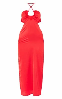 Red Satin Strappy Cut Out Midaxi Dress -US Dresses Sales Store 8714dfd664233498a44100c3a45af3a6a247ecdf cne1537 5