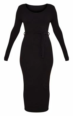 Black Rib Open Back Tie Waist Midaxi Dress -US Dresses Sales Store 87e40c353f66f1903b644fe4b3c839c2939909f3 cnb7269 5