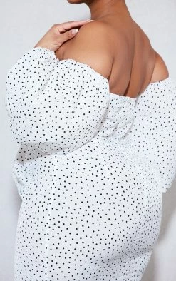 Plus White Polka Dot Bandeau Puff Sleeve Midi Dress 10 Plus White Polka Dot Bandeau Puff Sleeve Midi Dress -US Dresses Sales Store 884c1d204202aa3eb90880f1d7f9dca267229cc1 cnd4882 4