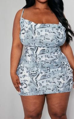 Plus Silver Liquid Printed Plisse Cowl Neck Bodycon Dress -US Dresses Sales Store 88bb5f97ed877e7b253f4b7bd0173c0ff4c57a4c cne0542 4
