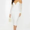 White Mesh V Bar Ruched Detail Bardot Midi Dress -US Dresses Sales Store 8aef95c64a3189d9c93ab22d672f890f83c6a525 cmp4999 1