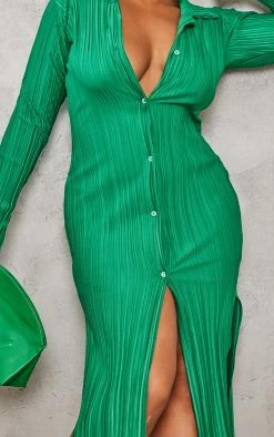 Plus Bright Green Plisse Oversized Midi Shirt Dress -US Dresses Sales Store 8af0e5b1787f7372914b9bad6f4cc6a00033e472 cna7462 4