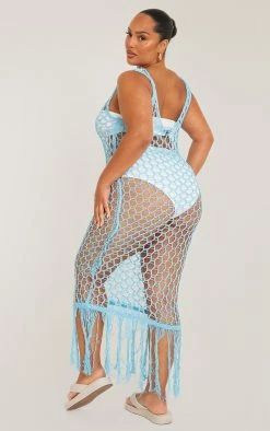 Plus Blue Fishnet Knitted Maxi Dress -US Dresses Sales Store 8b72dba2e2bce583ef1f73b00906fc70c23e6874 cnd9064 2