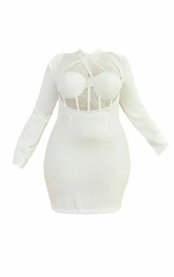 Plus White Corset Cross Front Bodycon Dress -US Dresses Sales Store 8c1d8aa7c8a48e2c66e81cce89baa6384cad2caa cmw4018 6