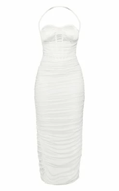 Shape White Mesh Corset Detail Ruched Maxi Dress -US Dresses Sales Store 8e11f07a5af08976de34113fbbe84ebca3be05c2 cne4654 5