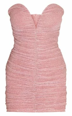 Pink Glitter Bandeau V Bar Ruched Bodycon Dress -US Dresses Sales Store 8e4a9e025e6d410e26425cac199b3e46d8c1c0b7 cmu4114 6