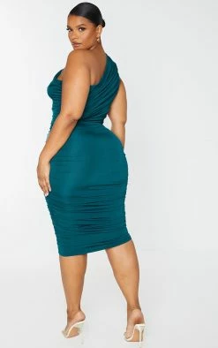 Plus Emerald Green Slinky Ruched One Shoulder Longline Midi Dress 8 Plus Emerald Green Slinky Ruched One Shoulder Longline Midi Dress -US Dresses Sales Store 8e82a97b12819211a9f121ae97962938cb6c9adf cmu8698 3