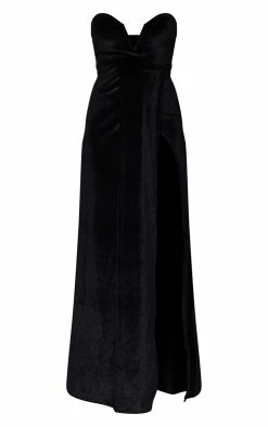 Black Velvet Draped Wrap Detail Bandeau Maxi Dress -US Dresses Sales Store 8eab7ff21cc86d04faa378f1905d23ec22dd15c2 clu3252 6