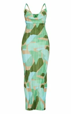 Green Abstract Print Plisse Strappy Maxi Dress -US Dresses Sales Store 8f5f51ddc31658b101afc814fed6ee9410890e78 cmz2308 6