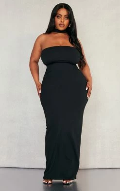 Plus Black Crepe Neck Detail Maxi Dress 9 Plus Black Crepe Neck Detail Maxi Dress -US Dresses Sales Store 911d18499995d9b4431fd982d8274cfa15a8ca15 cnd4973 3