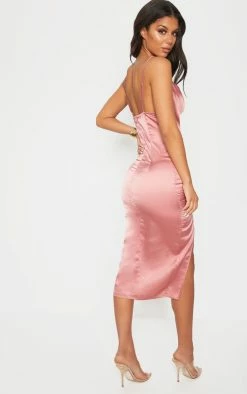 Rose Strappy Satin Cowl Midi Dress -US Dresses Sales Store 9157f2e53d16b7055132c3ca09493f1703815511 clw7847 2