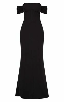Black Corset Detail Bardot Bridesmaid Dress -US Dresses Sales Store 91a932b8b3c9bfe3885901140bb2506fc2c2f36a cmv0312 6