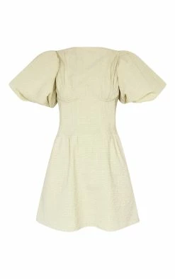 Sage Green Underwired Corset Puff Sleeve Shift Dress -US Dresses Sales Store 952a5b672e566a328ada7f684498fc2de3e33912 cne2925 5