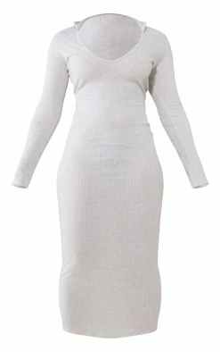 Shape Grey Marl Wide Rib Collar Detail Midaxi Dress -US Dresses Sales Store 95f13b355391b4b84572eb145be0dc8c8807a93a cnb7635 5