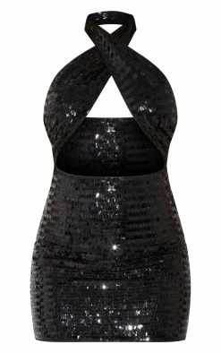 Black Sequin Cross Halterneck Bodycon Dress -US Dresses Sales Store 979a43323f685d94b965867117bc96f9d36f6dad cnb5110 5