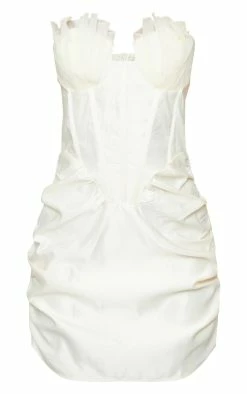 Cream Satin Pleated Cup Corset Bodycon Dress -US Dresses Sales Store 983201c70fa8331c2a9d0ea004bc28dec3aa7b26 cnd2055 5