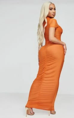 Shape Rust Mesh Short Sleeve High Neck Ruched Midaxi Dress 8 Shape Rust Mesh Short Sleeve High Neck Ruched Midaxi Dress -US Dresses Sales Store 9947b1223518aa34f7c0929e3f34f9d539447119 cnb7865 2