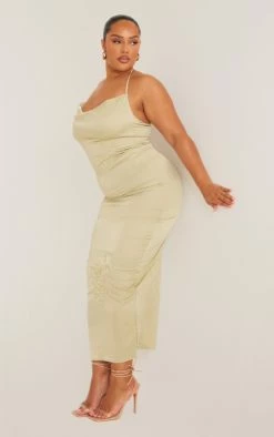 Plus Green Halterneck Satin Embroidered Maxi Dress 9 Plus Green Halterneck Satin Embroidered Maxi Dress -US Dresses Sales Store 9b7d420d36db7815eb99ee316b2495baac39271f cne0714 3