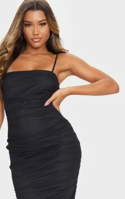 Black Strappy Mesh Ruched Midaxi Dress -US Dresses Sales Store 9eab0b7ccd8ed3c6e56f7062788d8b4d86f601a8 clx3333 4