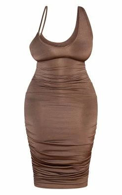 Plus Chocolate Slinky Ruched Side Midaxi Dress -US Dresses Sales Store 9ec11ef9775f93149cad66427865c6e2d26b335c cmw3135 6