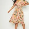 Pink Pleated Floral Midi Dress -US Dresses Sales Store 9f28c13c3b49178e5697a6c7edd45aa27c9279f5 CLW7880 1