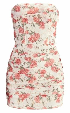 Cream Floral Embroidered Bandeau Ruched Bodycon Dress -US Dresses Sales Store 9f6b4fc99e9d2e78b8222f57d3d9c269b320187e cnd7560 5