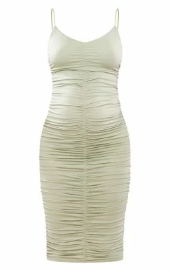 Maternity Sage Green Plunge Ruched Contour Jersey Midi Dress -US Dresses Sales Store a04052ddd3a2bba1f86e1531d281367f5c7c3969 cne4968 5