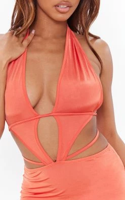 Orange Slinky Halter Tie Back Detail Bodycon Dress -US Dresses Sales Store a0eaf00851543c34f784e8902711fc614c0c36c4 cnd2265 4