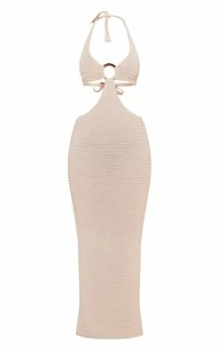 Cream Ring Detail Knitted Maxi Dress -US Dresses Sales Store a39e861f534373fdd74f021d610322557f5c2d91 cna1240 6