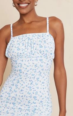 Blue Ditsy Floral Print Strappy Bodycon Dress -US Dresses Sales Store a4692a5e51c3d1ed9908031b4486ba397d0f2bce cnd5776 4