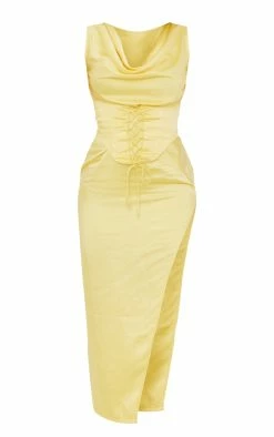 Yellow Satin Cowl Lace Up Corset Midaxi Dress 10 Yellow Satin Cowl Lace Up Corset Midaxi Dress -US Dresses Sales Store a54a2b020087d1352899d19cee9207c9e456e65d cnd2047 5