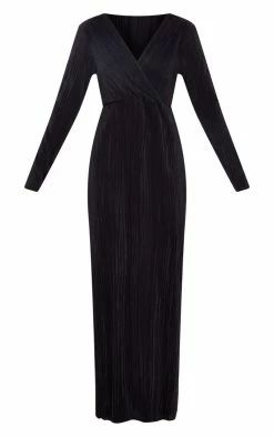 Black Plisse Wrap Maxi Dress -US Dresses Sales Store a62b9e2dfacf036445741e20f53b2d6b57ceb0af cnb3366 5