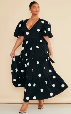 Plus Black Printed Tiered Tie Waist Maxi Dress -US Dresses Sales Store a9162a338226b391d4519b2eae8633a520b99407 cnc9703 3