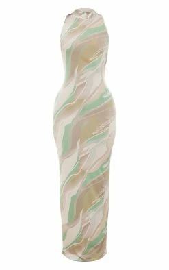 Green Abstract Print Slinky Asymmetric Back Cut Out Sleeveless Maxi Dress -US Dresses Sales Store a9347399ca2d3a6842a50c60c6a4271bee71731e cnd7668 5