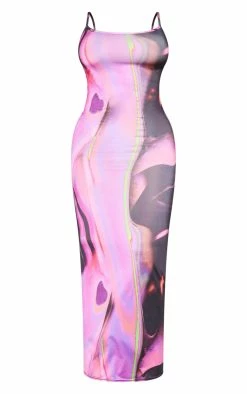 Shape Pink Abstract Print Slinky Spaghetti Strap Midaxi Dress -US Dresses Sales Store aa6685ee9995a0ce581946caceb2266e7a31475a cnd2577 5