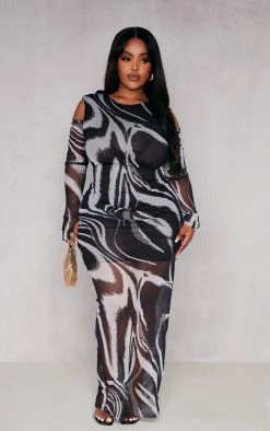 Plus Zebra Printed Mesh Cold Shoulder Maxi Dress -US Dresses Sales Store aafa6202ae18265a91fc8f32b3597476f7de196c cnd3315 3